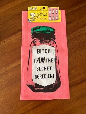 Blue Q Pink Kitchen Towel with Jar Graphic